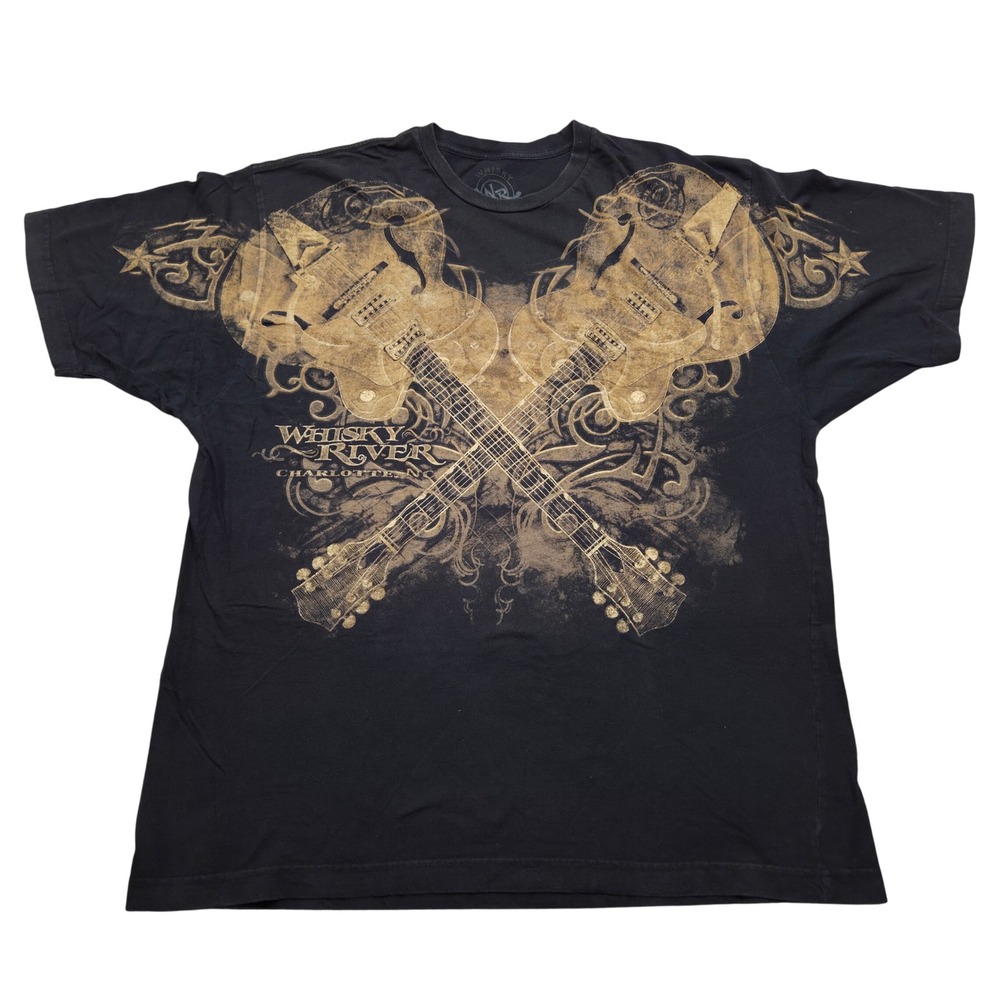 Whisky‎ River Bar & Grill Charlotte NC Short Sleeve T-Shirt Black Mens 2XL